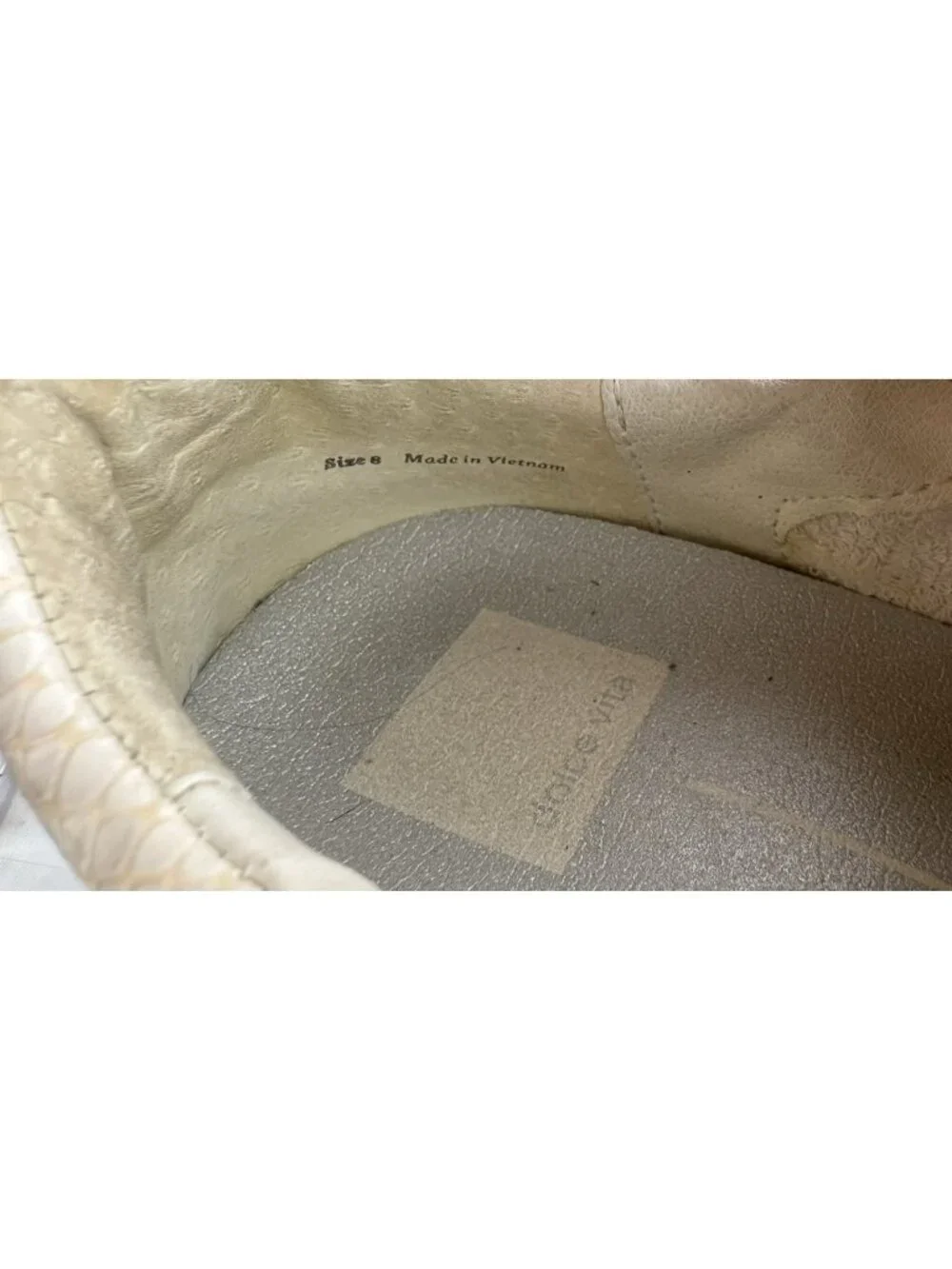 Dolce Vita Zina Pearl Sneakers Women's Size 8 Leather Lace Up Bride Shoes Silver - Picture 8 of 13